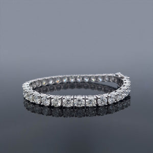 KALEB – 18 Carat Round Tennis Natural Diamond Bracelet in 14K White Gold
