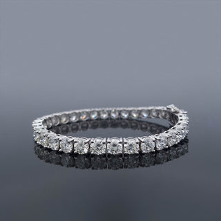 KALEB – 18 Carat Round Tennis Natural Diamond Bracelet in 14K White Gold