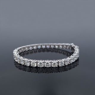 KALEB – 18 Carat Round Tennis Natural Diamond Bracelet in 14K White Gold
