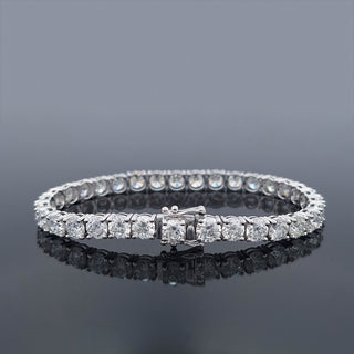 KALEB – 18 Carat Round Tennis Natural Diamond Bracelet in 14K White Gold