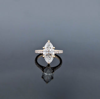 KARA – 2.5 Carat Marquise Solitaire LGD Ring in 14K Yellow Gold