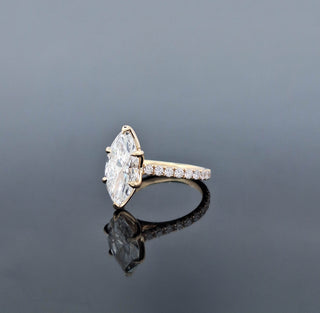 KARA – 2.5 Carat Marquise Solitaire LGD Ring in 14K Yellow Gold