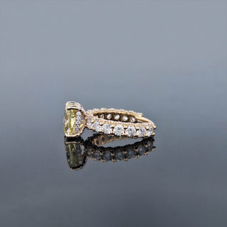 KATRINA – 3.5 Carat Cushion Solitaire LGD Ring in 14K Yellow Gold