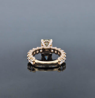 KATRINA – 3.5 Carat Cushion Solitaire LGD Ring in 14K Yellow Gold