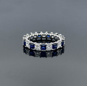 HELENA – 4.5 Carat Princess Eternity LGD Ring in 14K White Gold