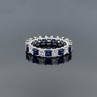 HELENA – 4.5 Carat Princess Eternity LGD Ring in 14K White Gold