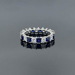 HELENA – 4.5 Carat Princess Eternity LGD Ring in 14K White Gold