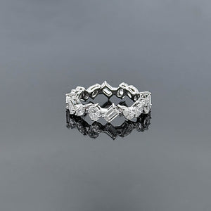 SILVIA – 2 Carat Mixed Fancy LGD Ring in 14K White Gold