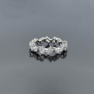 SILVIA – 2 Carat Mixed Fancy LGD Ring in 14K White Gold