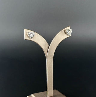 SOPHIA – 3 Carat Heart LGD Earrings in 14K White Gold