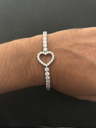 13 Carats Diamond Heart Pendant X Tennis Bracelet (LGD)
