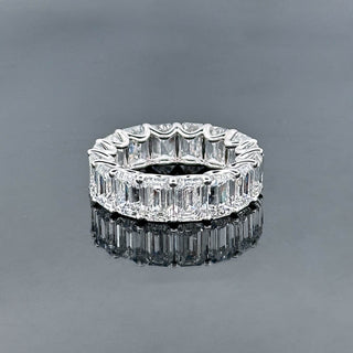 ISABELLA – 14 Carat Emerald LGD Eternity Ring in 14K White Gold