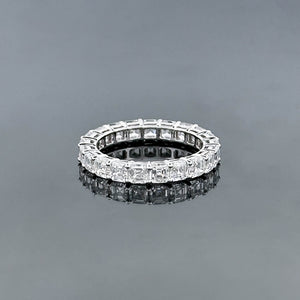 VICTORIA – 4 Carat Square Emerald LGD Eternity Ring in 14K White Gold