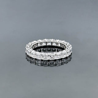 VICTORIA – 4 Carat Square Emerald LGD Eternity Ring in 14K White Gold
