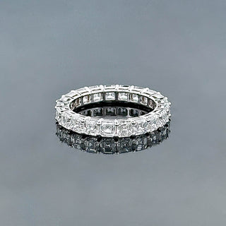 VICTORIA – 4 Carat Square Emerald LGD Eternity Ring in 14K White Gold