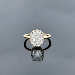 ISABELLA – 3 Carat Cushion LGD Ring in 14K Yellow Gold