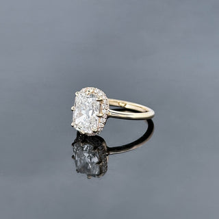 ISABELLA – 3 Carat Cushion LGD Ring in 14K Yellow Gold