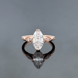 VALENTINA – 5 Carat Marquise LGD Ring in 14K Pink Gold