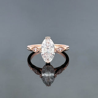 VALENTINA – 5 Carat Marquise LGD Ring in 14K Pink Gold