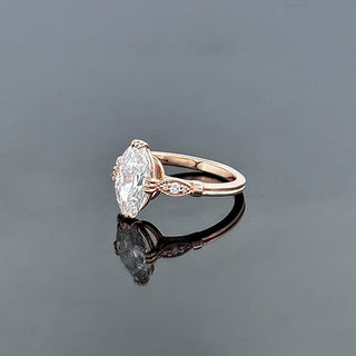 VALENTINA – 5 Carat Marquise LGD Ring in 14K Pink Gold