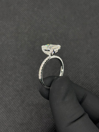 3 Carat Emerald Cut in Floral Basket Setting