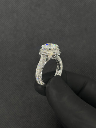 3 Carat Round Center Set in a Vintage Art Deco Setting (LGD)