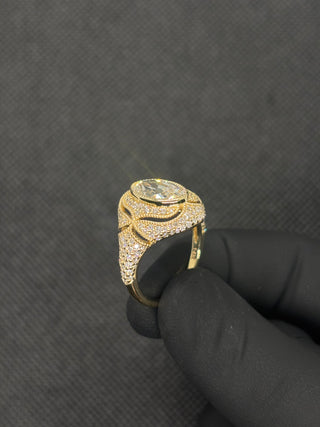 2.50 Carats Moval Old Mine Cut Set in a Vintage Art-Deco Inspired Ring
