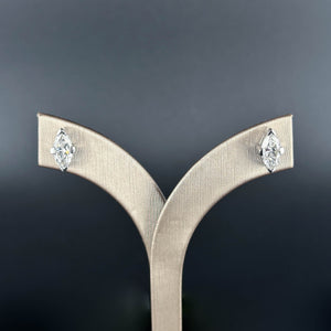 VALENTINA – 2 Carat Total Marquise LGD Earrings in 14K White Gold