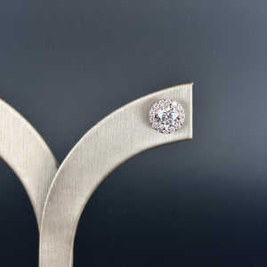 AMARA – 2 Carat Total Round LGD Earrings in 14K Pink Gold