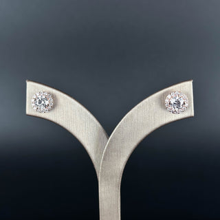 AMARA – 2 Carat Total Round LGD Earrings in 14K Pink Gold