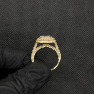 7.48 Carats F VS1 Square Emerald Cut (LGD) Diamond Ring with 14K Gold