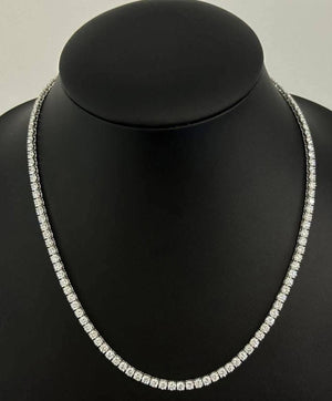 25 Carats - 3.6mm Classic 4-Prong Tennis Chain (LGD) - 18 Pointers Each 14kt Gold - 22 inches