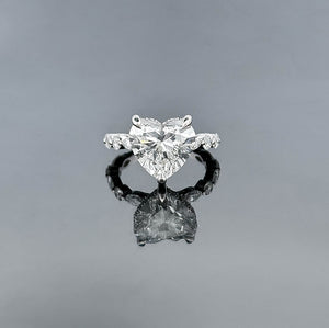 FREYA – 6.5 Carat Heart LGD Ring in 14K White Gold