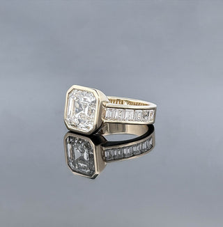 YVONNE – 8 Carat Asscher LGD Ring in 14K White Gold
