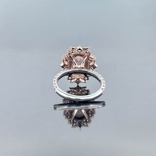 SABINE – 5 Carat Cushion Pink LGD Ring in 14K Rose & White Gold