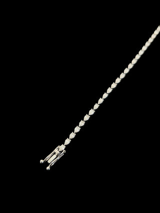 3.89 Carats 3mm Pears Elegant Classic Tennis Bracelet in 14kt Gold- 7 Inches