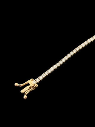 3.01 Carats 2.15mm Elegant Classic Tennis Bracelet in 14kt Gold – 7 Inches