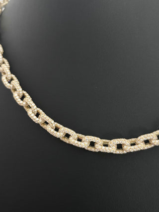 67 Carats Luxury Classic Diamond - Studded Link Chain 14K Yellow Gold