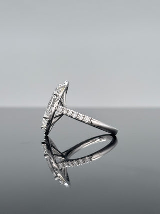 3.46 Carats Marquise Ring (LGD) F VS1 (IGI-Certified) In 14K gold