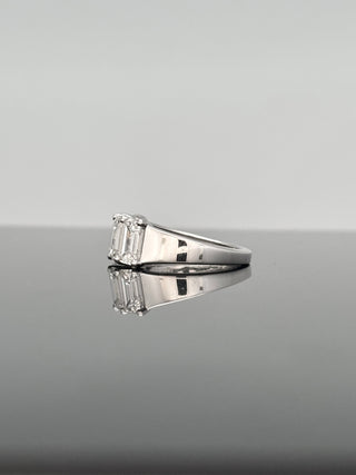 3.82 Carats Emerald-Cut (LGD) Diamond Ring in 14K White Gold