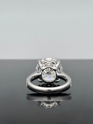 10.97 Carats Round Brilliant Cut (LGD) Diamond Ring in 14K White Gold
