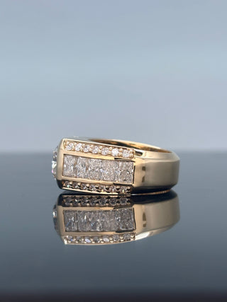10.5 Carats The Versailles Bezel Set Radiant Cut (LGD) Diamond Ring in 14K Gold