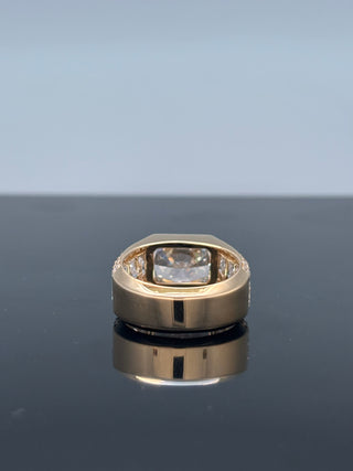 10.5 Carats The Versailles Bezel Set Radiant Cut (LGD) Diamond Ring in 14K Gold