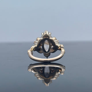 2.24 Carats Heirloom-Style Marquise Diamond (LGD) Ring with Sculpted Gold Filigree in 14K Gold