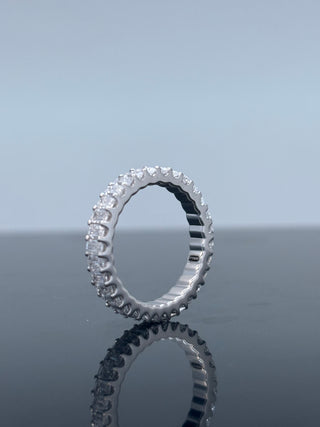 3 Carats Half Oval-Half Eternity Diamond Ring in 14K Gold