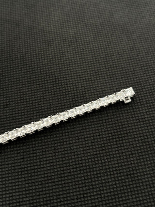 20 Carats Asscher Cut Lab Grown Diamond Tennis Bracelet - 14kt Gold