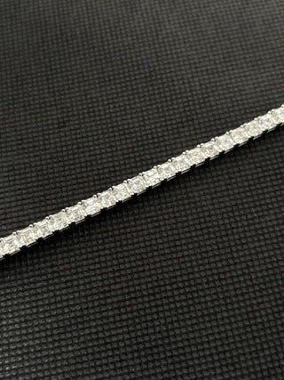 20 Carats Asscher Cut Lab Grown Diamond Tennis Bracelet - 14kt Gold