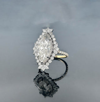 GABRIELLA – 7 Carat Marquise LGD Ring in 10K Yellow & White Gold