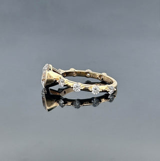 JAIDEN – 2 Carat Round Bezel LGD Ring in 14K Yellow Gold