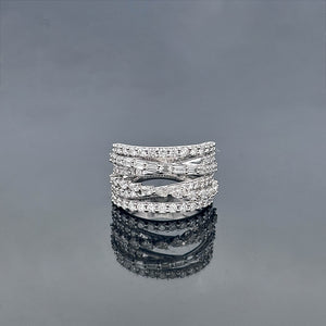 AURORA - 2 Carat Mixed Fancy LGD Ring in 14K White Gold